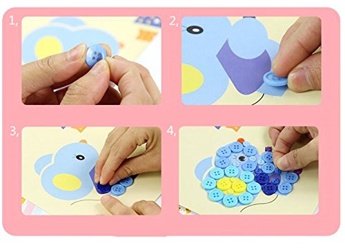 Vytung Button Painting Mosaic Sticker DIY handmade Art Kits for Kids Animal (Pack of 4) (Princess) - Thumbnail 6