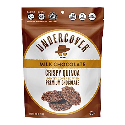 UNDERCOVER Quinoa Variety Sampler - Chocolate Crispy Quinoa Snack (8 bags): 2 Milk Choc, 2 Dark Choc+Sea Salt, 2 Dark Choc+Blueberries, 1 Milk Choc+Currants, 1 Dark Choc+Seeds, Gluten-Free/Nut-Free