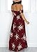 ZESICA Women's Floral Off the Shoulder Split Chiffon Beach Party Maxi Dress Red Wine X-Large