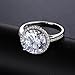 Mozume Women's Luxury 5ct CZ 925 Sterling Silver Engagement Anniversary Halo Ring Solitaire Wedding Band