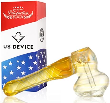 US DEVICE Water 5 Inch Yellow Hammer Thick Durable Glass Handcrafted Made in the USA