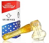 US DEVICE Water 5 Inch Yellow Hammer Thick Durable Glass Handcrafted Made in the USA