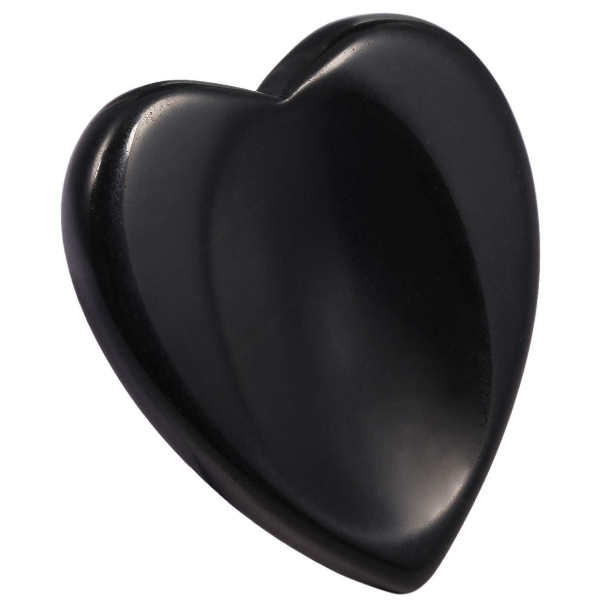 Nupuyai Obsidian Heart Thumb Worry Stone, Healing Crystal Pocket Palm Stone for Reiki Anxiety Stress Relief