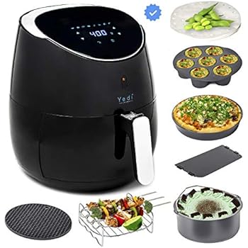 Amazon.com: Yedi Houseware Total Package Ceramic Air Fryer, 5.8 Quart, Black: Kitchen & Dining Amazon.com: Yedi Houseware Total Package Ceramic Air Fryer, 5.8 Quart, Black: Kitchen & Dining
