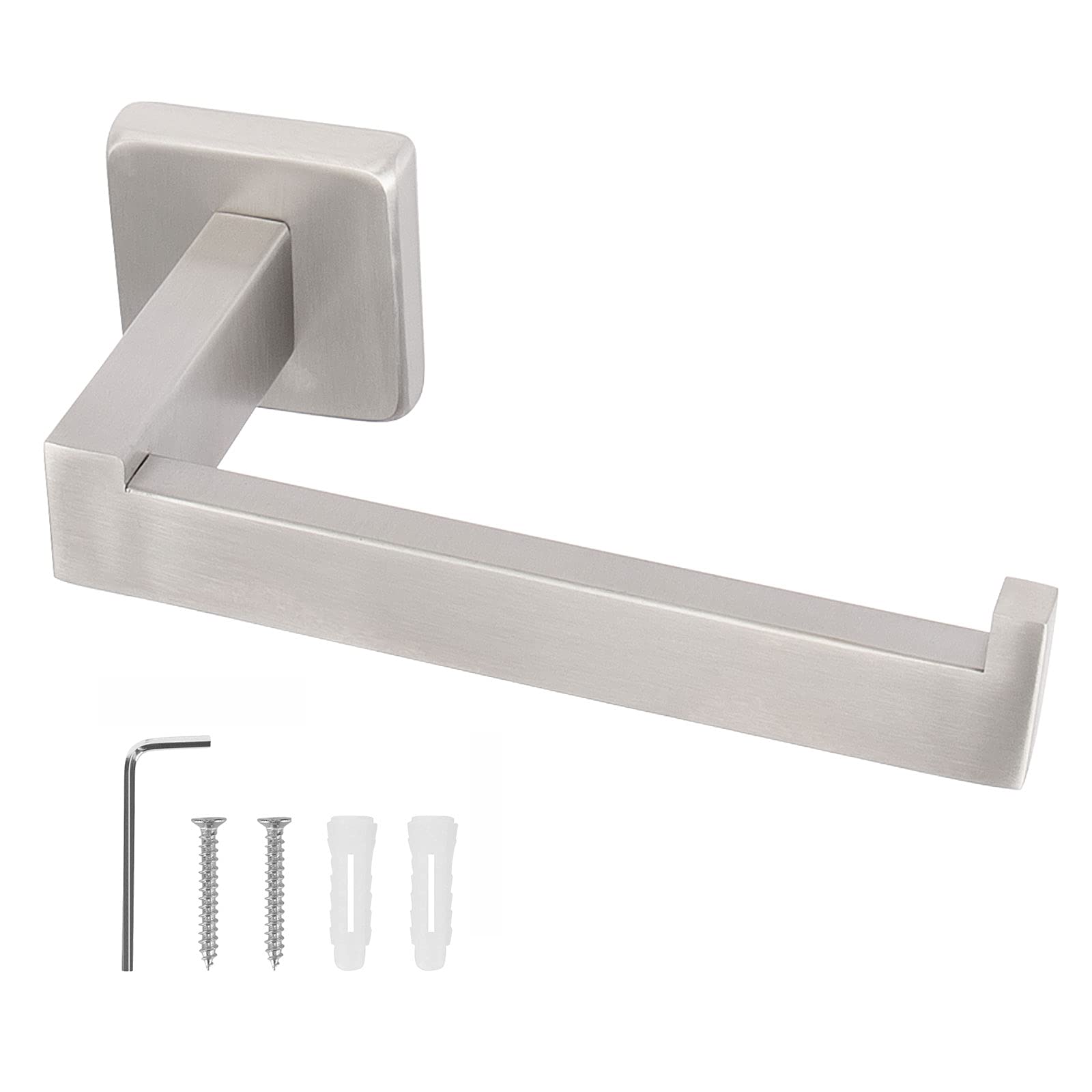 Photo 1 of NearMoon Bath Square Toilet Paper Holder, Premium SUS304 Stainless Steel Rustproof Wall Mounted Toilet Roll Holder for Bathroom, Kitchen, Washroom (Brushed Nickel)