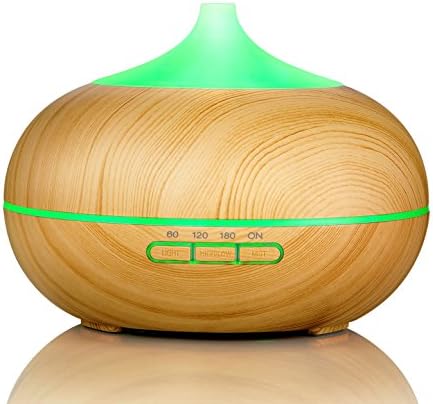 Aroma Diffuser, Aroma Essential Oil Diffuser for Aromatherapy Cool Mist Humidifier, Portable Ultrasonic Diffusers with Color LED Lights, Waterless Auto Shut-off Whisper-Quiet Air Purifier, 300ml