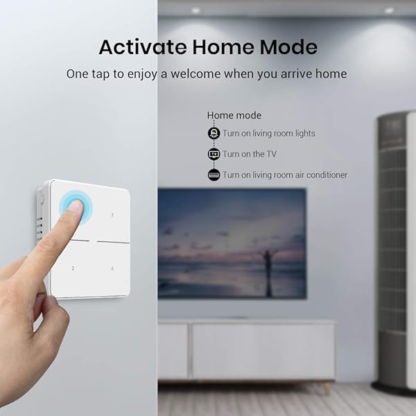 BroadLink Wireless Smart Button mit Hub Schalter zur Szenensteuerung und Fernsteuerung von Smart Home Gerten 3 Wege Lichtsteuerung mit Smart Lichtschalter