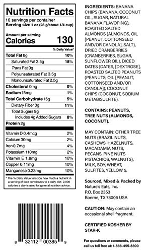 NATURE’S EATS NUTS FOR DIGESTION DAILY BANANA TRAIL MIX, 16 OUNCE