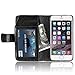 TNP iPhone 6s Wallet Case - Synthetic Leather Wallet Case Flip Cover with Credit ID Card Slots and Money Pocket for Apple iPhone 6S and iPhone 6 4.7