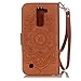 Harryshell LG K7 Case, LG Tribute 5 Case, Caving Dream Catcher PU Wallet Leather Case Cover with Card Slots & Strap for LG K8 / Escape 3 / Phoenix 2