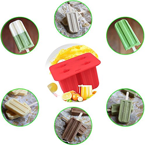 4 Homemade+Popsicle+Silicone+Maker+BPA+Cavities