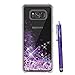S8 Plus Case for Women, Cattech Glitter Liquid Sparkle Floating Luxury Bling Quicksand [Drop Protection] [Non-Slip Grip] Slim Clear Soft TPU Cover for Samsung Galaxy S8 Plus + Stylus (Purple)
