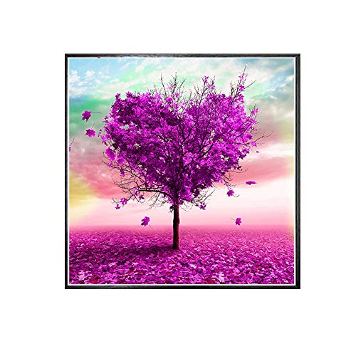 millet16zjh Diamond Painting,35x35cm Love Heart Tree Cross Stitch Craft DIY Full Round Diamond Painting Decor - Thumbnail 3