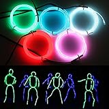 Exlight 5 X 1 Metre Neon Light El Wire- New Drive Electroluminescent Multiple Color-Set of 5(Blue, Green, Red, Pink, and White)
