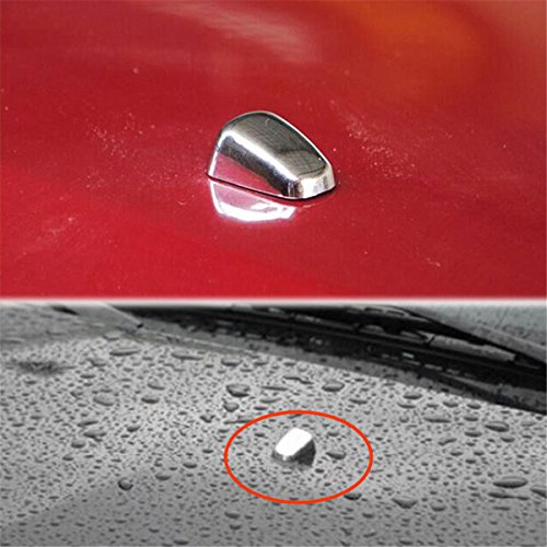 FMtoppeak Silver 2pcs Front Windshield Washer Wiper Spray Nozzle Trim Cover for 2007-2016 Jeep Compass/Patriot/Grand Cherokee/Cherokee