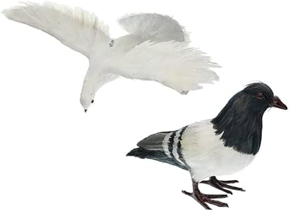 Comida Artificial 2 Piezas Palomas voladoras de pie realistas con