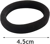 nuoshen 100 Pcs Hair Ties Cotton Elastic Band Bobbles for Thick Curly Hair Black view 2