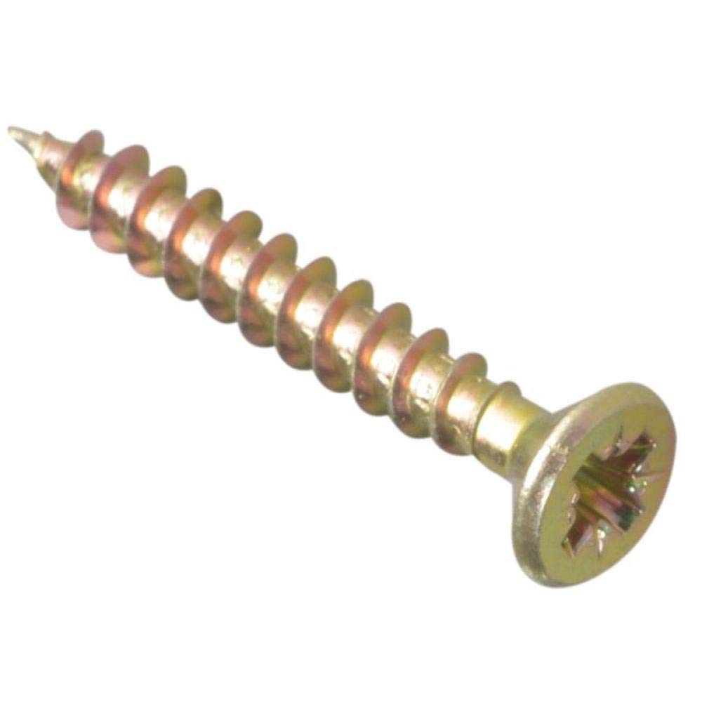 ForgeFix Multi-Purpose Single Thread Screws | 4.0 x 30mm | Zinc Yellow Passivated | Box 200