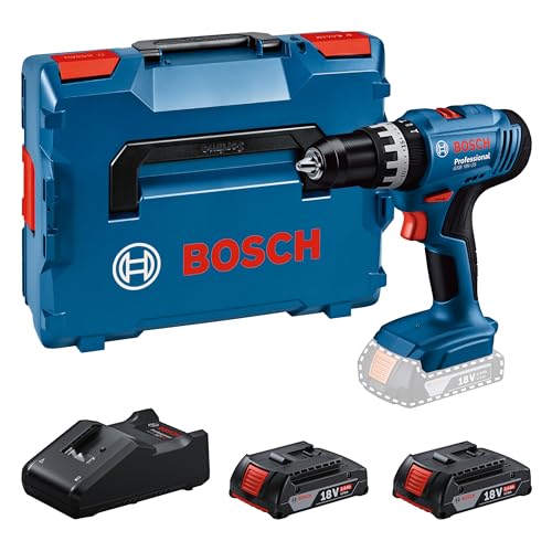 Bosch Professional 18V System Akku Schlagbohrschrauber GSB 18V-25 (max. Schrauben-Ø: 10 mm, inkl. 2x GBA 2.0 Ah, GAL 18V-40, L-BOXX)