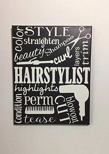 Painted Canvas Sign - hair stylist decor