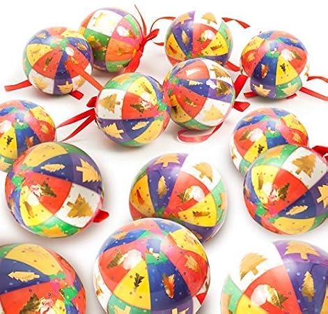 Luxury Incassable Sapin De Noël Boules 80mm Stylé Dessin Imprimé Paquet De 6 Multicolore Arbre