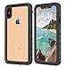 Waterproof Case compatibe with iPhone Xs Max,Clear Back Upgraded Extreme Durable with Built-in Screen Drop Resistance Fully Sealed Shock Dirt Snow Proof Cover Case for iPhone Xs Max 6.5 inch (Black)