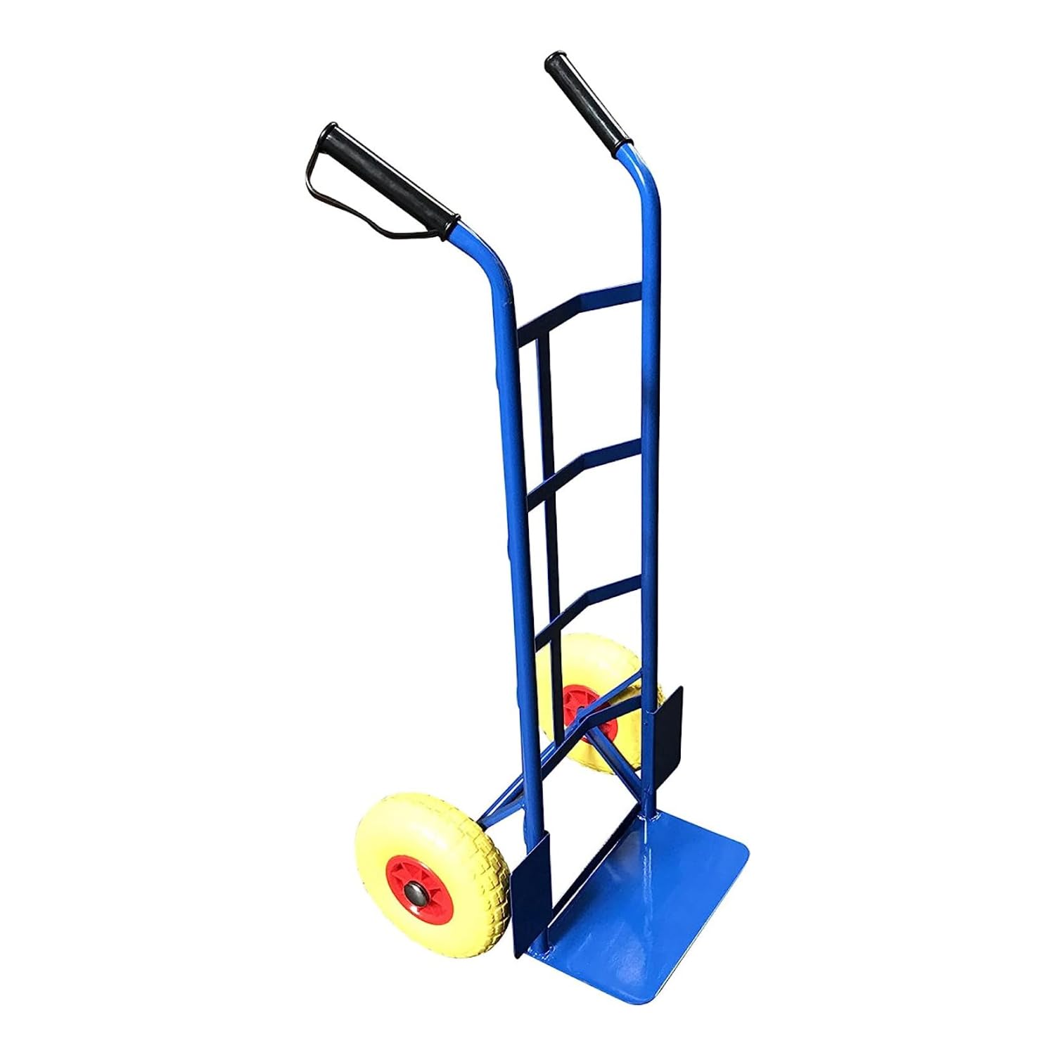 G-Rack Heavy Duty Sack Truck Trolley - 35x40x130 cm High Back Steel Sack Barrow with Anti Puncture Tyres - 325 kg Capacity with Coated Handles for Delivery - Blue