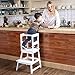 SDADI Kids Kitchen Step Stool with Safety Rail CPSC Certified- for Toddlers 18 Months and Older, White LT01W