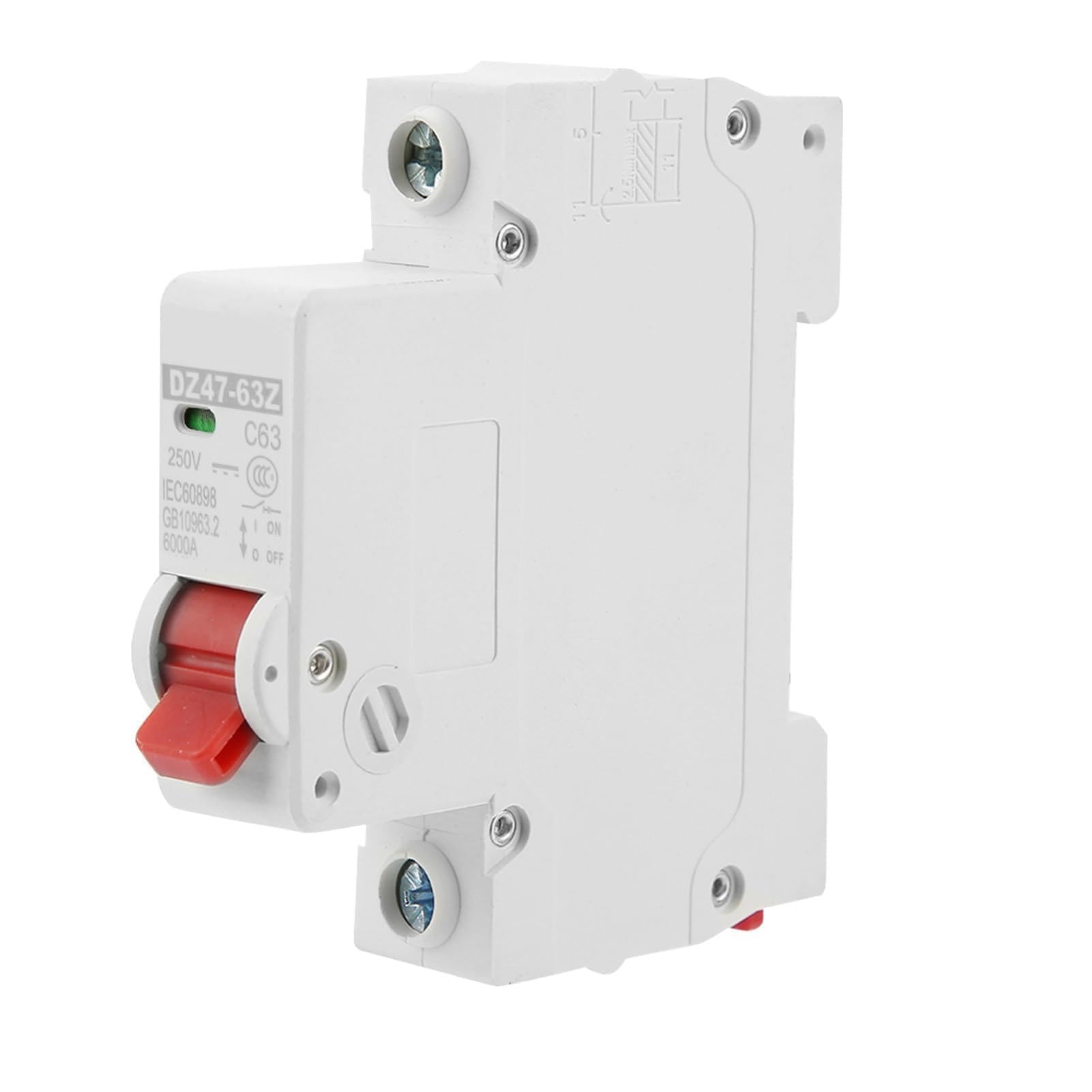 Broco Circuit Breaker, DZ47-63Z-1P 63A DC Miniature Circuit Breaker Leakage Protection Air Switch