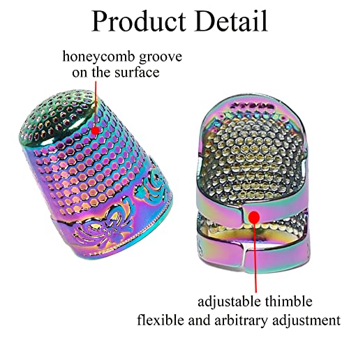 GYGYL 6Pcs Sewing Thimble, Sewing Thimble Finger Protector, Accessories DIY Sewing Tools (3 Style, Silver, Dazzle, Gold, Bronze)