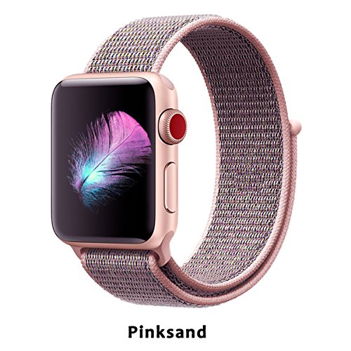 Yunsea For Apple Watch Band, New Nylon Sport Loop, with Hook and Loop Fastener, Adjustable Closure Wrist Strap, Replacement Band for iwatch, 38mm, 6 pack - Thumbnail 3