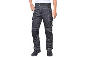 WICKED STOCK Mens Waterproof Armored Motorcycle Riding Dual Sport Pants Protective CE Level-1