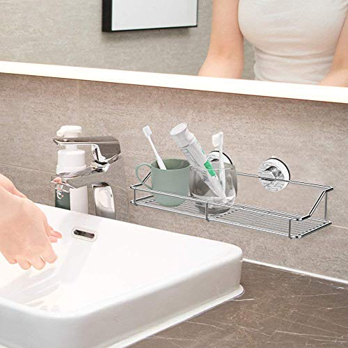 TanYoo Vacuum Suction Cup Shower Caddy Bath Shelf Storage Combo Organizer Basket for Shampoo, Conditioner, Soap, Razor Bathroom Accessories - Rustproof Stainless Steel