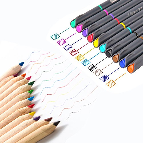 Pack 22 fineliner color pen set,10 porous fine point as…