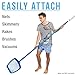 U.S. Pool Supply Professional 12 Foot Blue Anodized Aluminum Telescopic Swimming Pool Pole, Adjustable 2 Piece Expandable Step-Up - Attach Connect Skimmer Nets, Rakes, Brushes, Vacuum Heads with Hoses