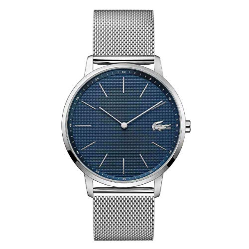 Lacoste Reloj Analógico de Cuarzo para hombre con correa de malla de acero inoxidable plateada – 2011005