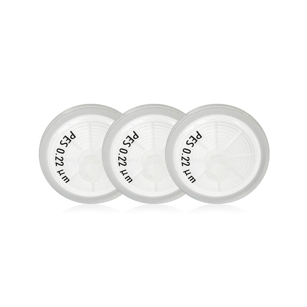 Syringe Filters PES Membrane Non-sterilized Diameter 25mm Pore Size 0.22μm for Laboratory Filters [CASE of 100pcs] by Allpure Biotechnology (PES-25mm-0.22μm) White