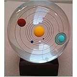 Eff-cientt&reg; New Clear Crystal Ball Sphere 80mm Solar System Crystal Ball with Stand