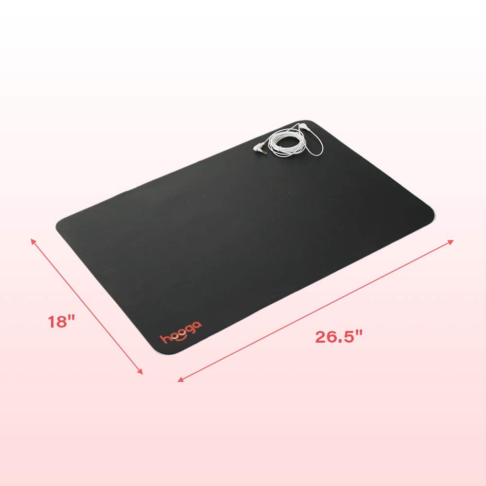 Grounding Mat Grounding Pad by Hooga for Grounding. Meditation Mat with Grounding Cord. EMF Radiation Protection, Vegan Leather, Helps Improve Sleep, Lower Inflammation, Improve Energy and More.