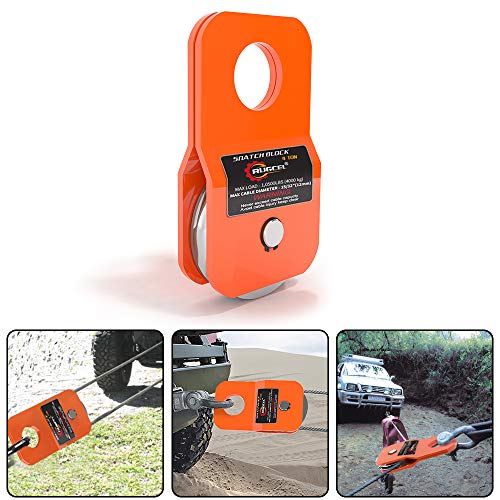 RUGCEL Winch 4.8T Heavy Duty Recovery Winch Snatch Block,10500lb Capacity (Orange)