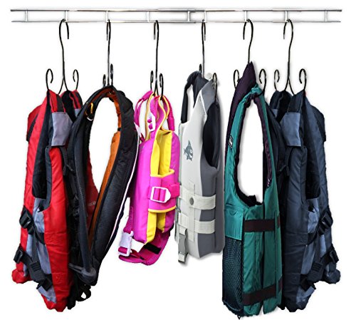 Non-Slip Cascading Hanger -- Curly Hanger for Tank Tops, Lingerie, Swimsuits, Life Jackets and Accessories by Boottique (Set of 5)