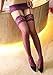 Toptim Womens Lace Top Sheer Thigh-High Stockings 3 Pairs Black Red Purple One Size