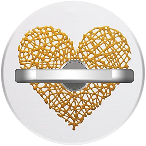Finger Ring Stand, Personalized Phone Ring Grip Holder, 360° Rotate Cell Phone Pop Stand for iPhone, iPad, Samsung Galaxy, HTC, Tablets - Gold Heart