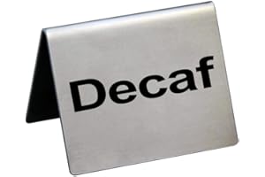 New Star Foodservice Stainless Steel Table Tent Sign (Silver (Decaf), 2 x 2-Inch (Set of 2))