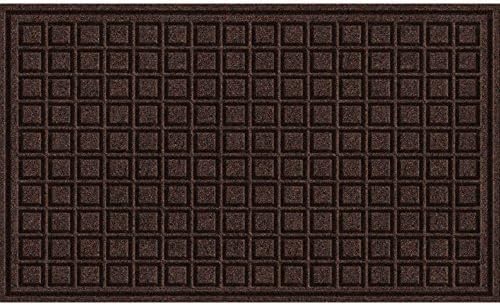 Textures Blocks Entrance Door Mat, 18-Inch by 30-Inch, Walnut