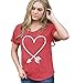 Superluxe Womens Valentines Day Arrow Heart Tri-Blend Dolman T-Shirt