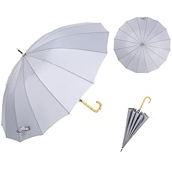 ThreeH Bamboo Stick Umbrella Auto Open Solid Color