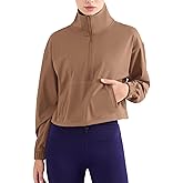 altiland Half Zip Pullover Cropped Jackets for Women Long Sleeve Workout Athletic Running Yoga Shirts