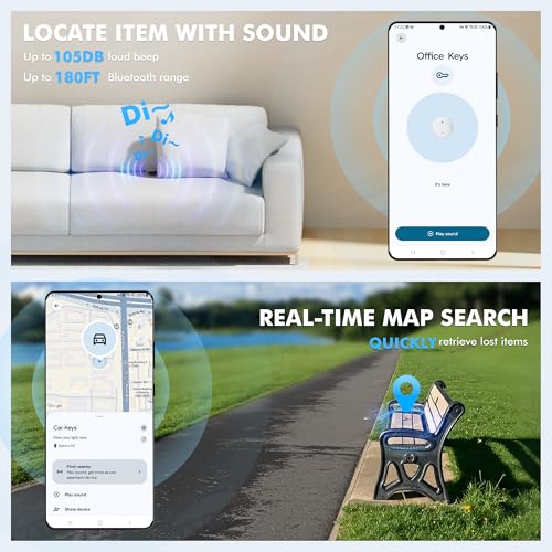 Air Tracker Tags for Android with Case- Bluetooth Tracker Item Finder for Key, Wallet, Luggage - Works with Google Find Hub, IP66 Waterproof, Smart Tag for Android & Samsung Phones (4 Black)