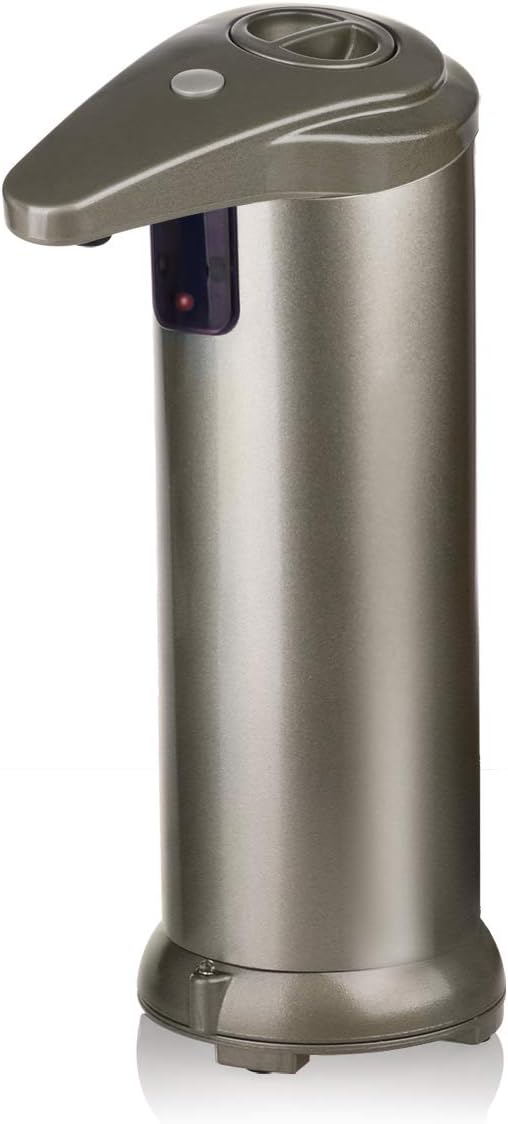 Soap Dispenser No Touch IR Infrared Motion Sensor Hands-Free Stainless Steel Automatic Liquid Soap Dispenser for Kitchen or Bathroom (Champagne 01)